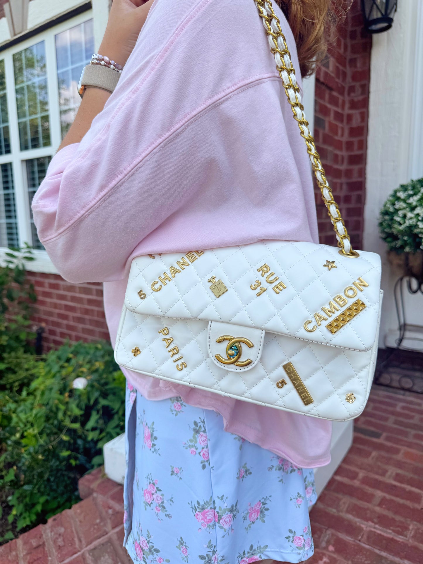Violet White Purse