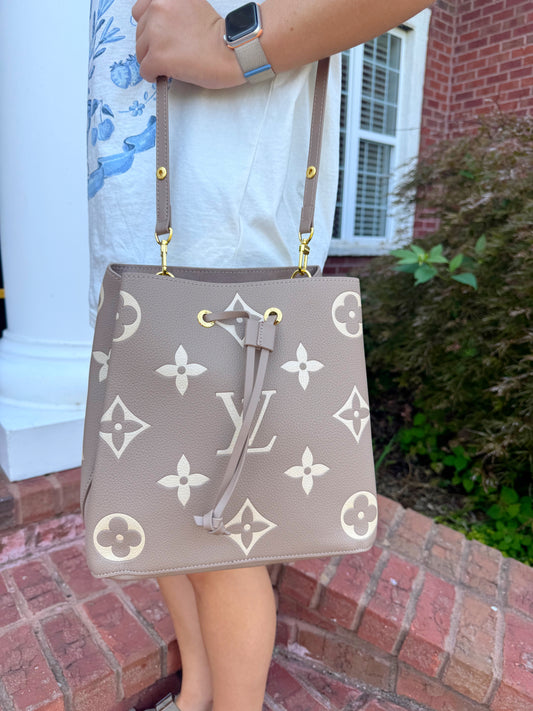 Taupe/Cream Bucket Bag