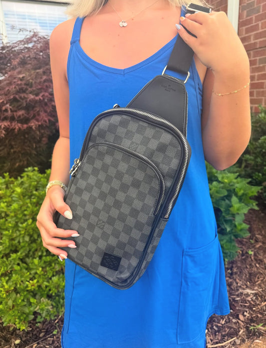 Black Checked Crossbody